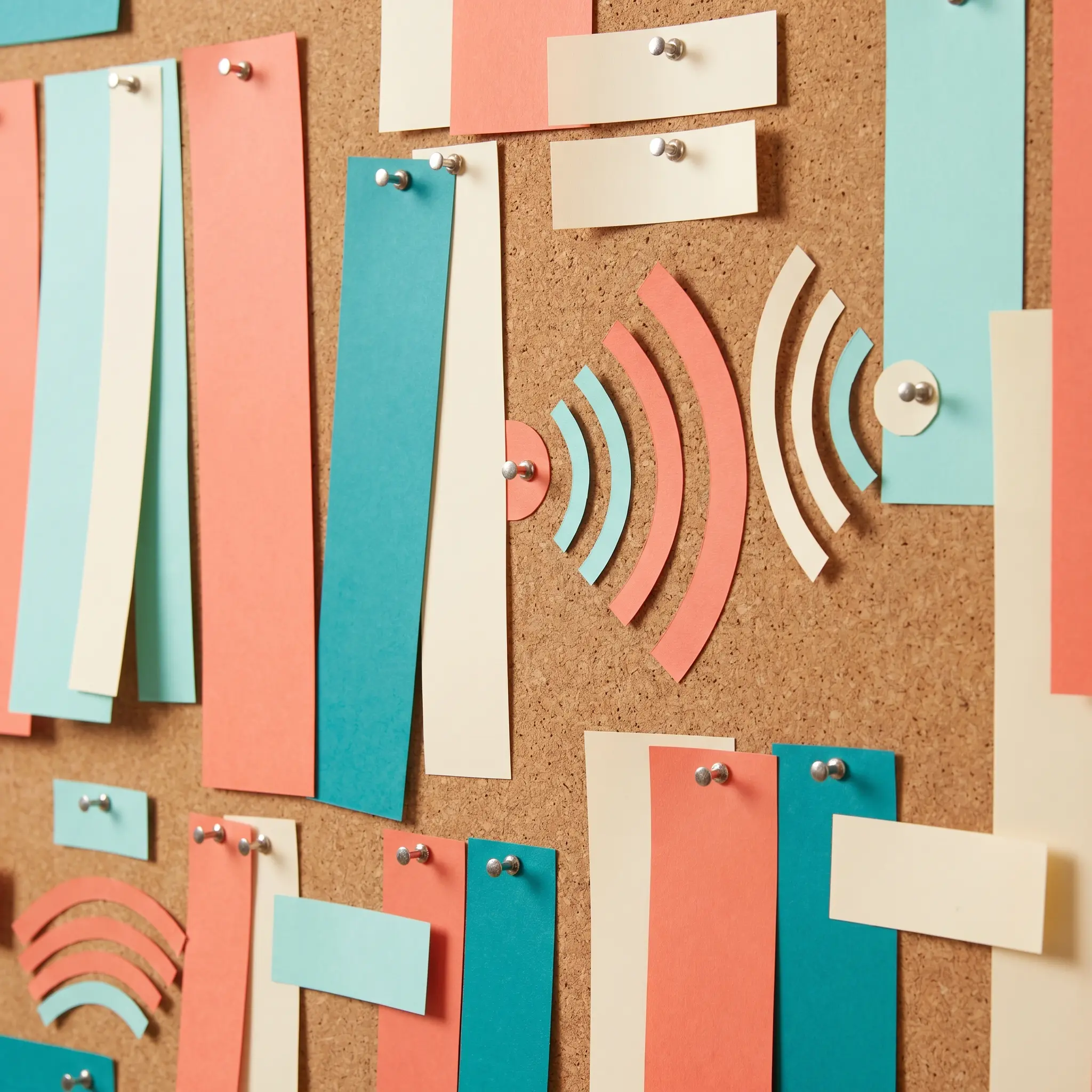 Pinned print fragments and signal marks used as a Jateu reference board